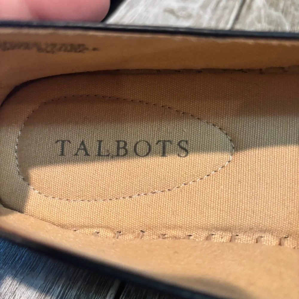 Talbots Izzy Espadrille Nappa Flats Women's‎ Size 10 Black Leather Slip On